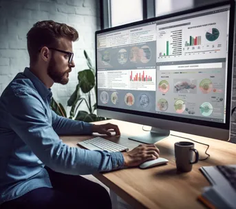 PPC Specialist Analyzing Campaign Data on Monitor