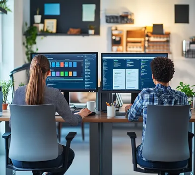 Ultra-realistic modern office setup for social media content planning